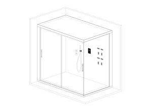 Cabine  CRETA rectangulaire angulaire