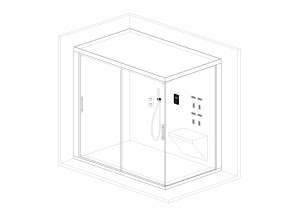 Cabine  CRETA rectangulaire angulaire avec siège
