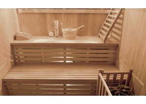Sauna vapeur traditionnel ST-3020C, détail de la double banquette