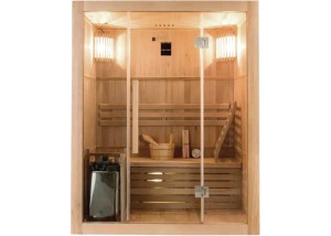 Sauna vapeur traditionnel ST-3030, façade en verre.
