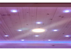Sauna traditionnel ST-4010, détail de l'éclairage à effet étoilé au plafond.