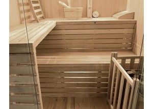 Sauna vapeur traditionnel ST-4030, détail du banc à double hauteur