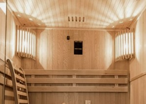 Sauna vapeur traditionnel ST-4030, détail de l'éclairage.