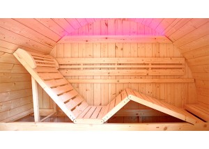 Sauna traditionnel extérieur SE-3000, détail du banc inclinable