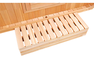 Sauna SE-6000, marche d’entrée en bois
