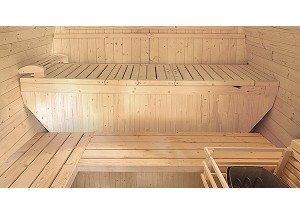 Sauna extérieur SE-6020, détail du triple banc à deux niveaux