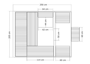 Sauna extérieur SE-6020, dimensions