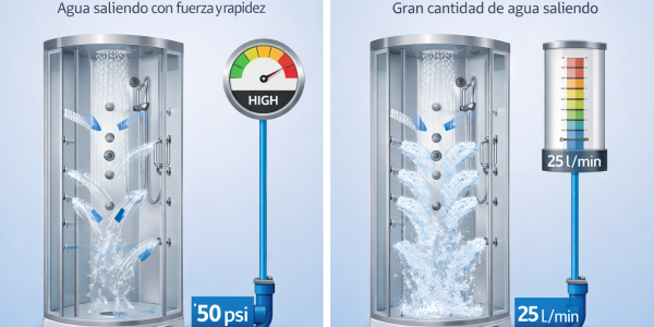 Pression et débit pour une cabine de douche hydromassante